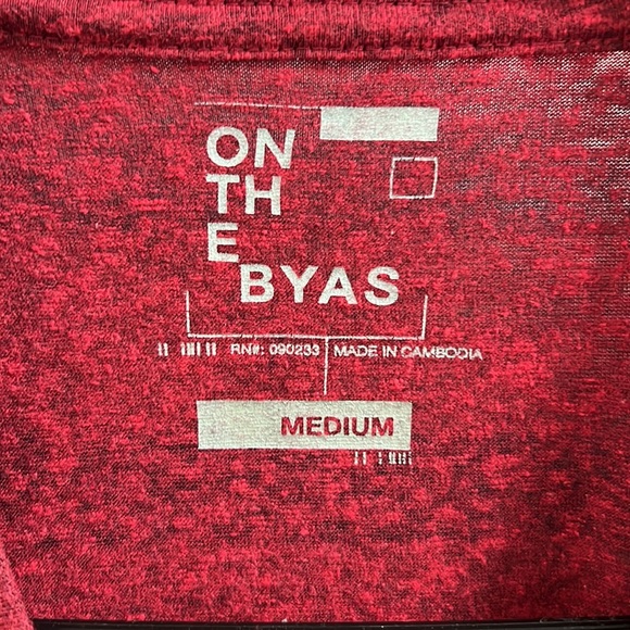 On The Byas T-Shirt with Red and Blue Stripes. - Picture 4 of 4